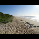 Ein menschenleerer Strand